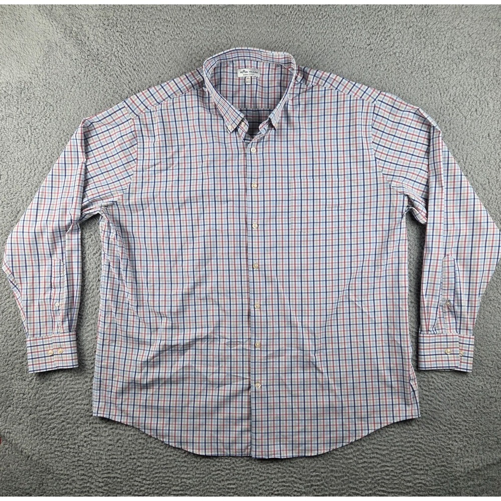 Peter Millar Shirt Mens 2XL Summer‎ Comfort Howard Performance Sport Check